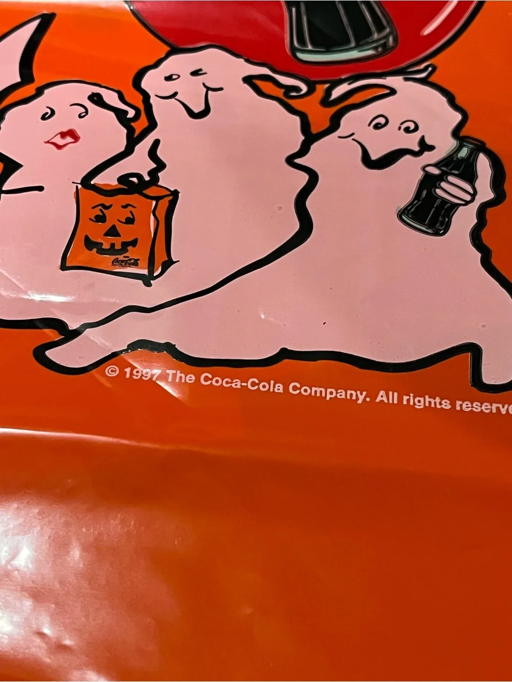 Vintage Coca Cola Orange Promotional Party Bags Halloween Treat Bags 1997 set 5